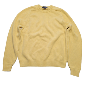 Land's End Yellow Crewneck Sweater Women's Small 100% Cotton